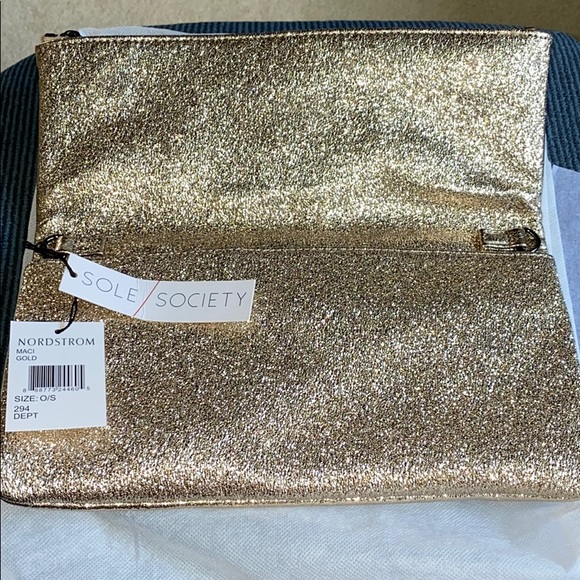 Sole Society Gold Evening Clutch - Picture 2 of 7